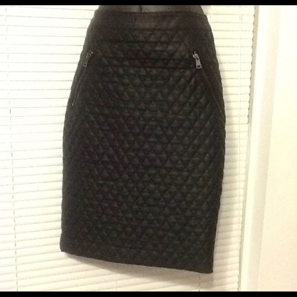 Quilted leather skirt